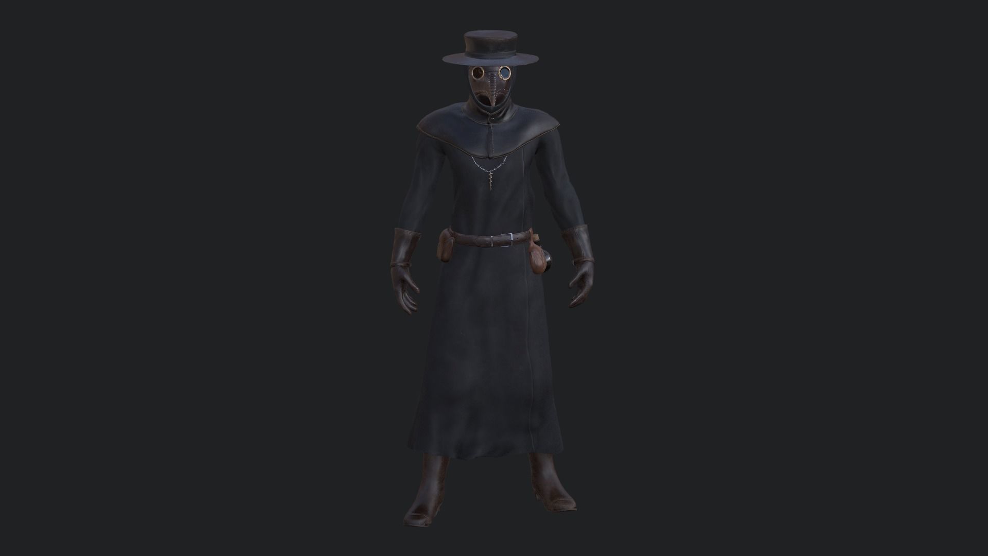 Plague Doctor Low-poly 3D model_3