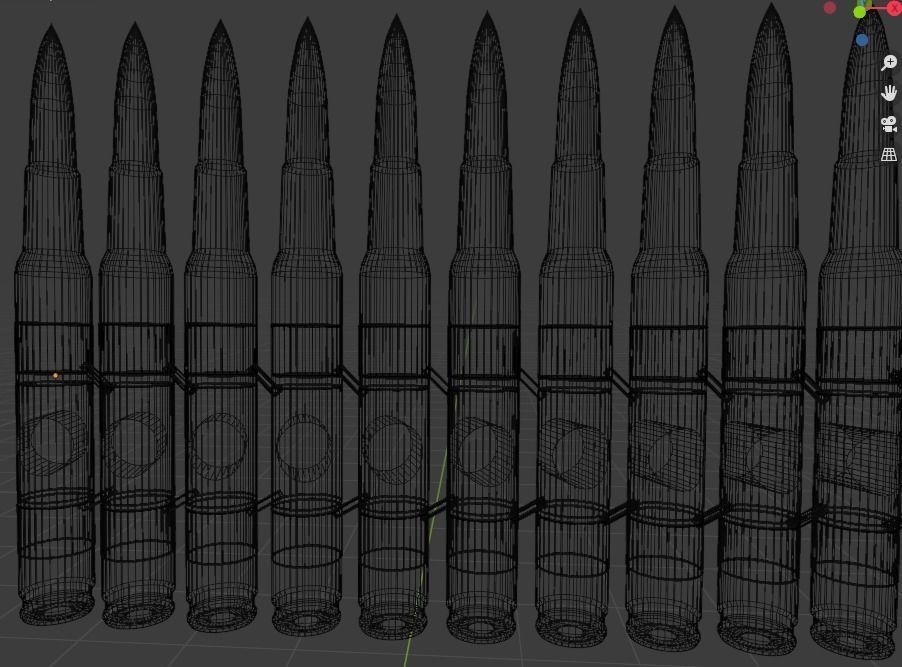 Bullet Belt Low-poly 3D model_4