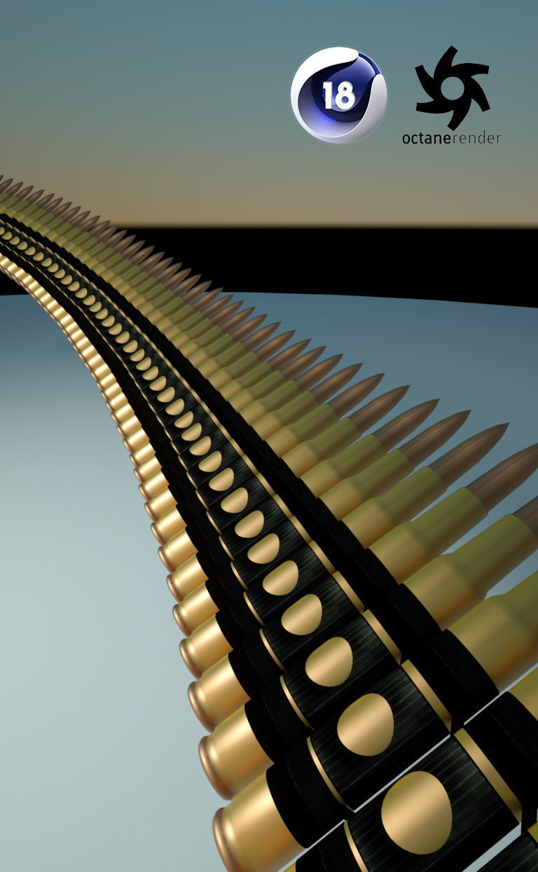 Bullet Belt Low-poly 3D model_2