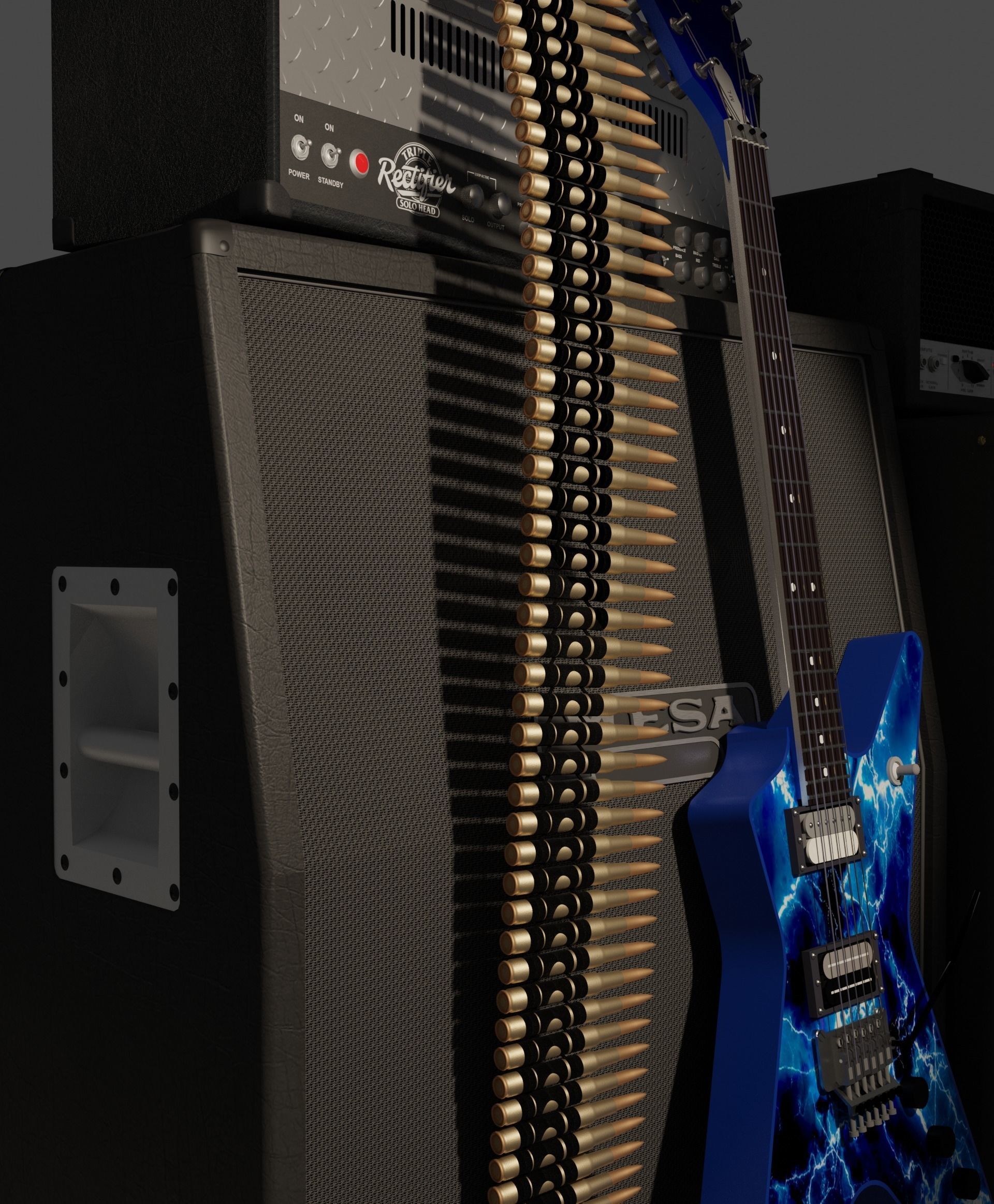 Bullet Belt Low-poly 3D model_14