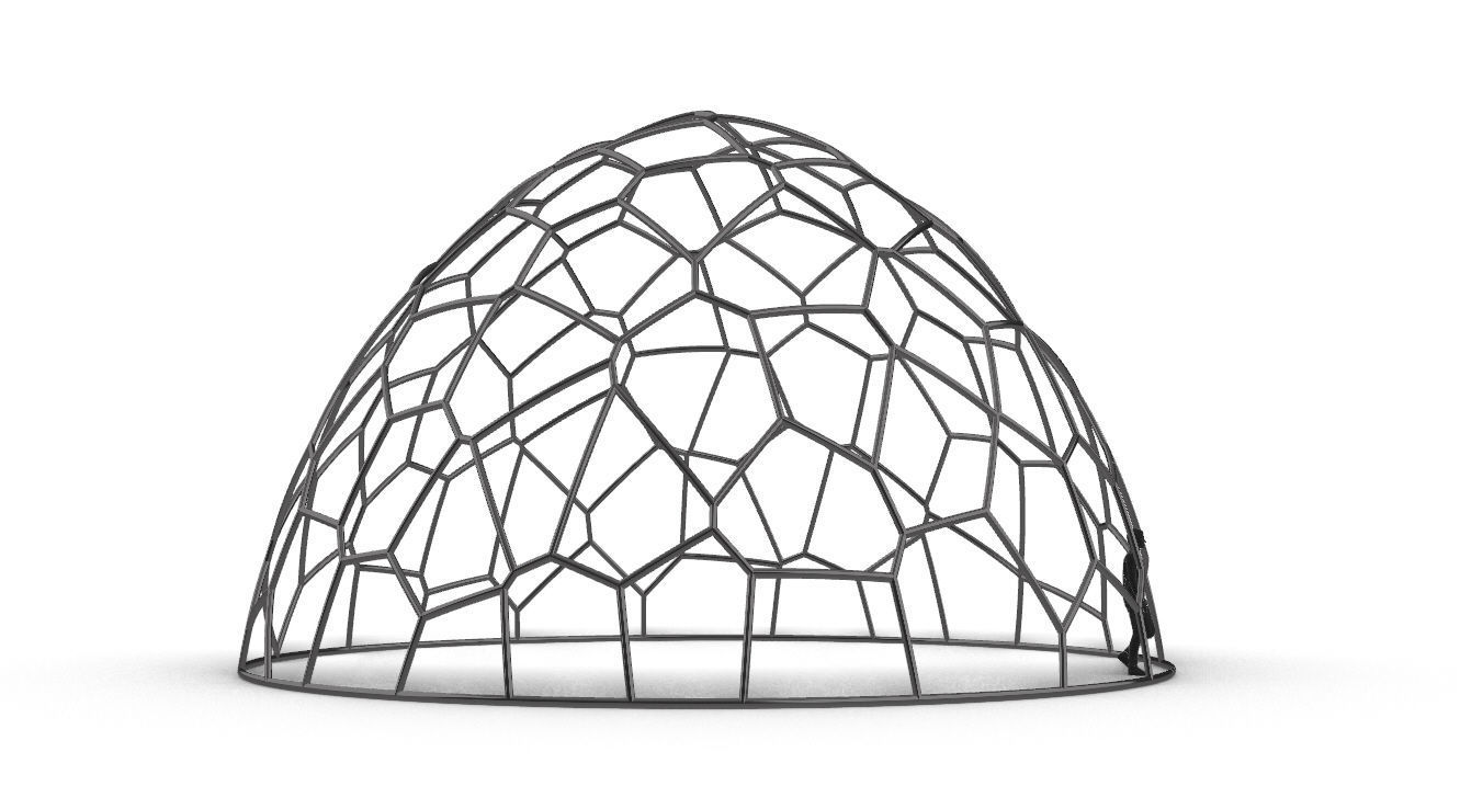 Voronoi Dome structure Geodoesic Like Wireframe 3D model_23