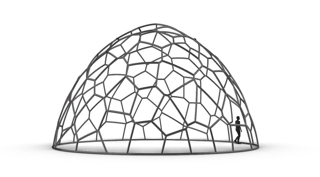 Voronoi Dome structure Geodoesic Like Wireframe 3D model_20