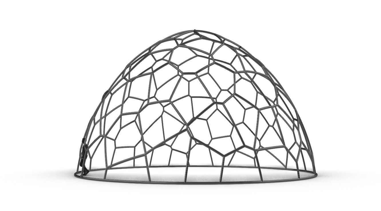 Voronoi Dome structure Geodoesic Like Wireframe 3D model_5