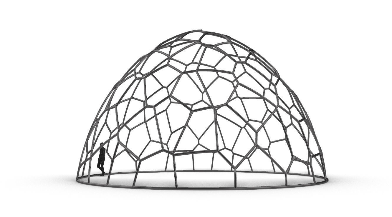 Voronoi Dome structure Geodoesic Like Wireframe 3D model_8