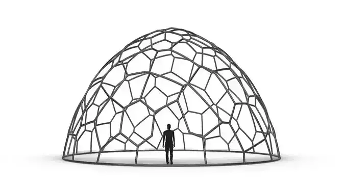 Voronoi Dome structure Geodoesic Like Wireframe