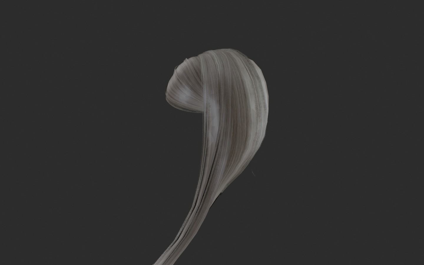 WOMAN HAIR 3 Low-poly 3D model_3