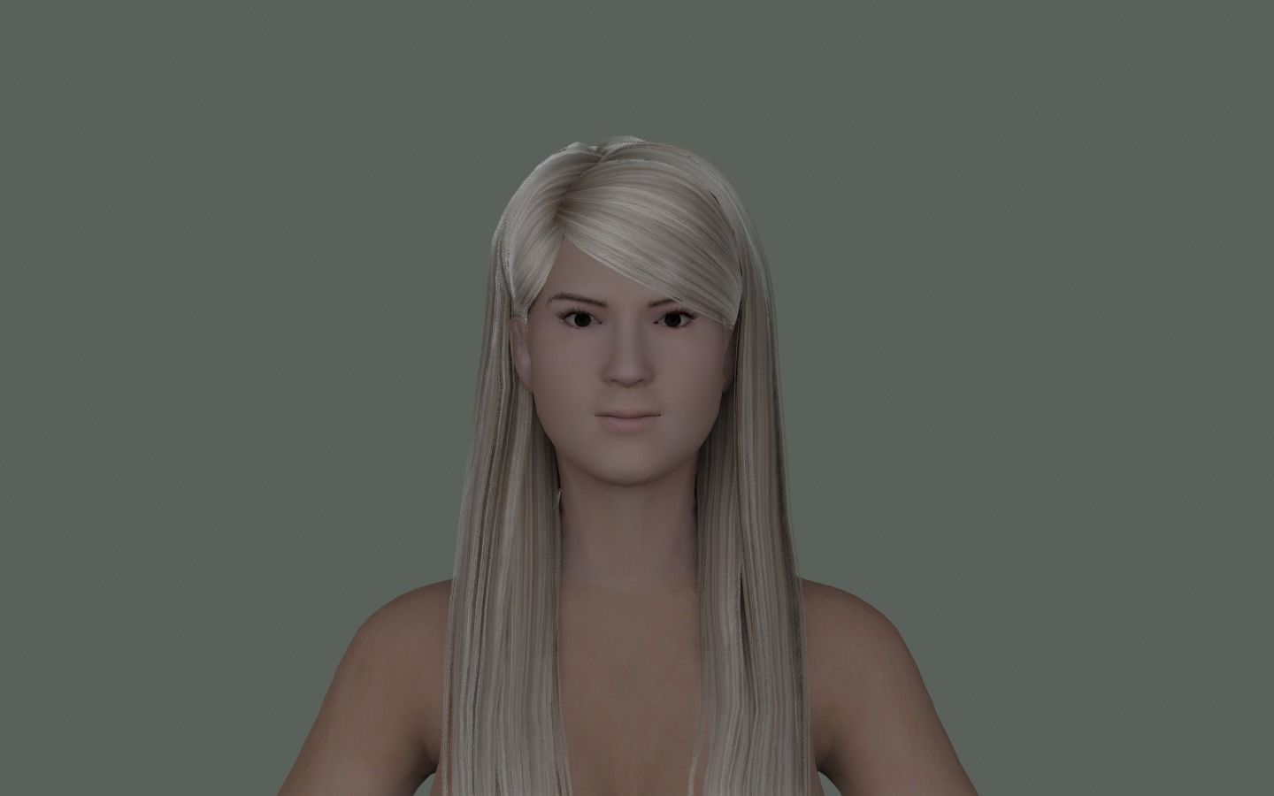 WOMAN HAIR 3 Low-poly 3D model_8