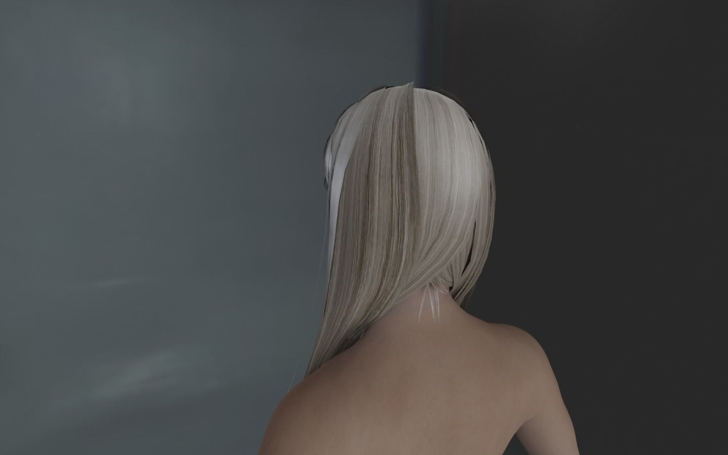 WOMAN HAIR 3 Low-poly 3D model_10