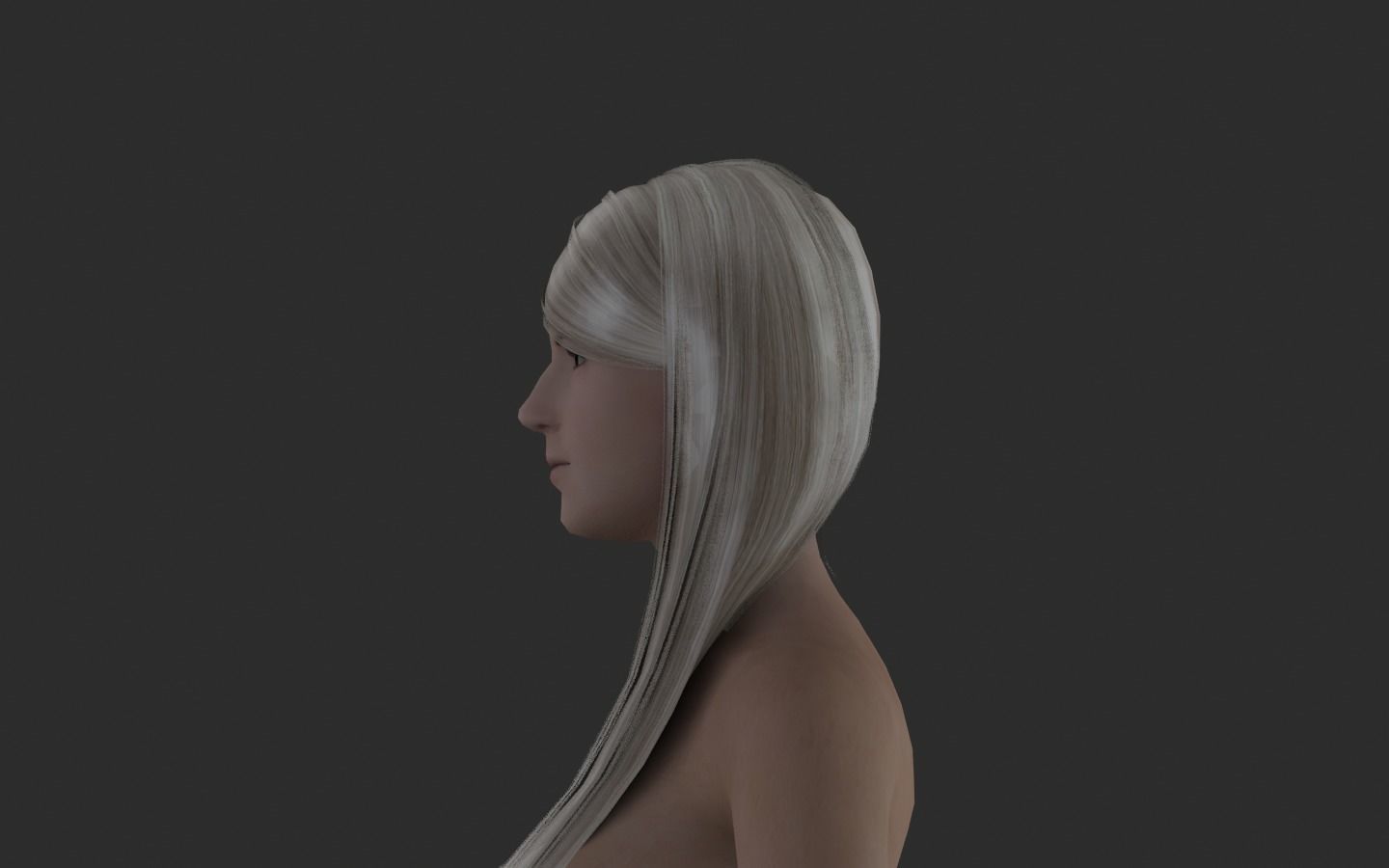 WOMAN HAIR 3 Low-poly 3D model_4