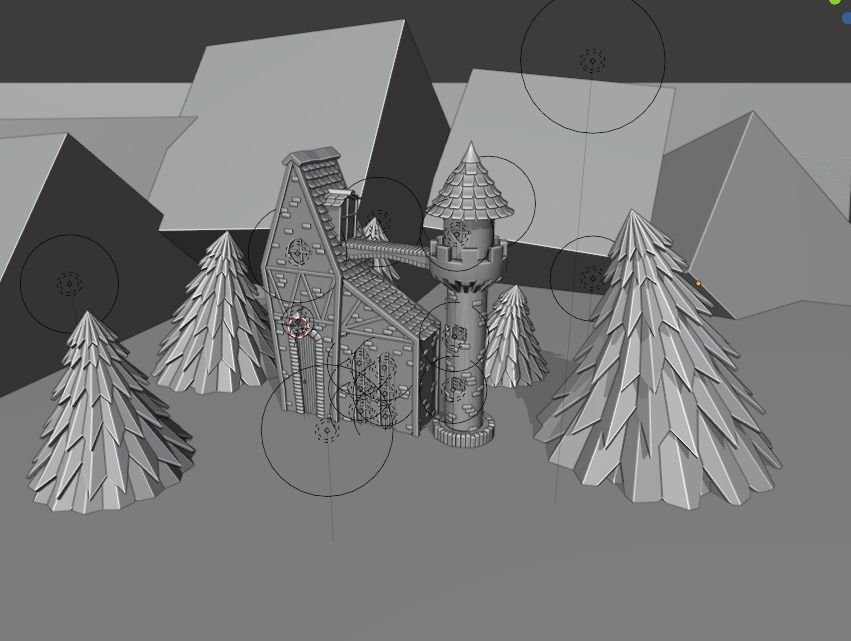 Night castle scene Free 3D model_1