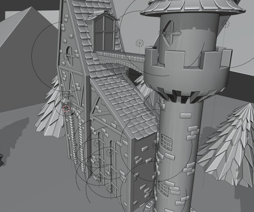 Night castle scene Free 3D model_3