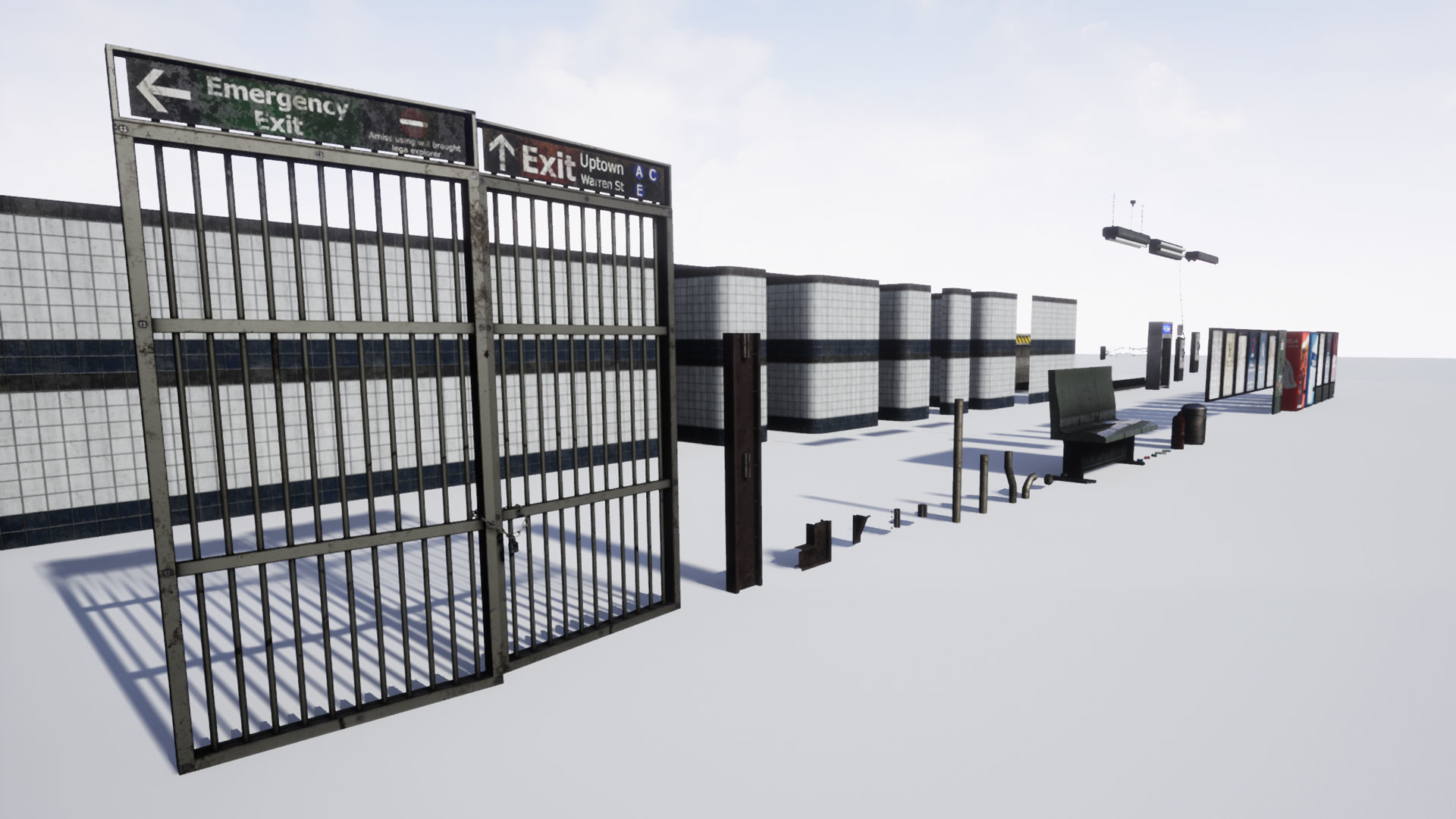 Subway Station Low-poly 3D model_11