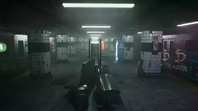 Subway Station Low-poly 3D model