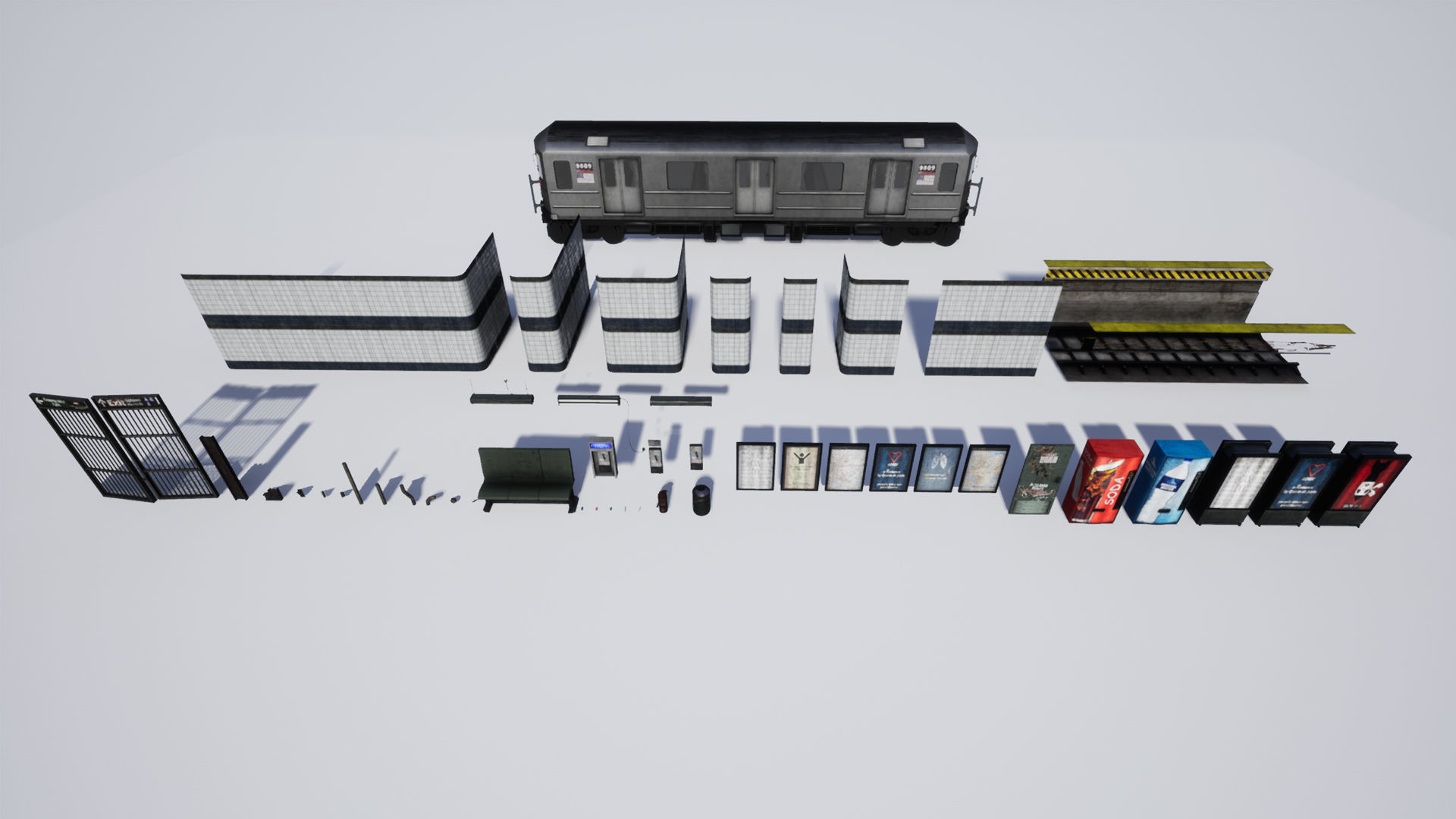 Subway Station Low-poly 3D model_9