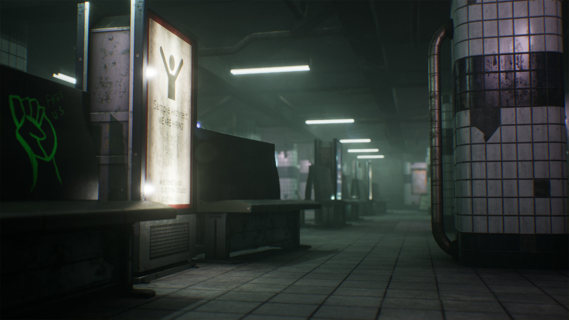 Subway Station Low-poly 3D model_5