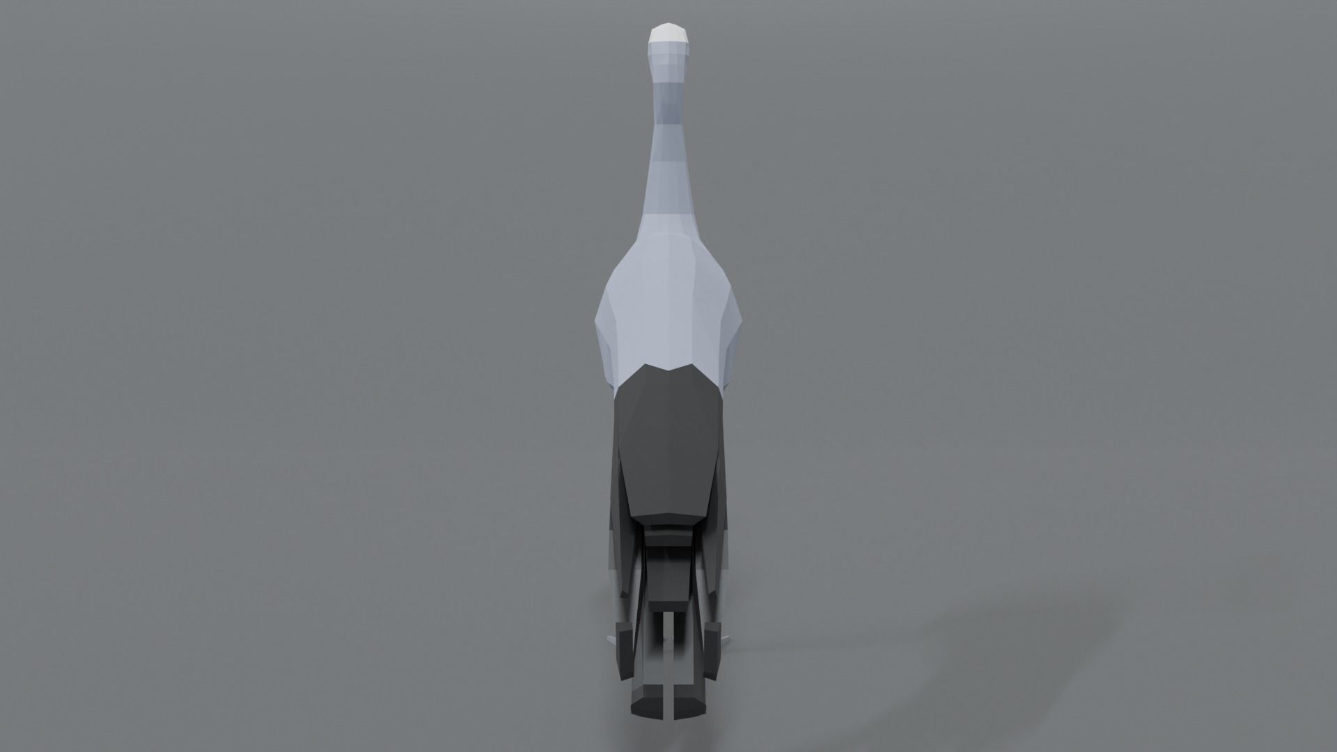 Low Poly Cartoon Blue Crane Low-poly 3D model_3