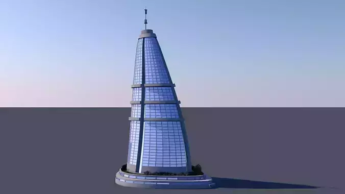 Skyscraper building in shape of teardrop