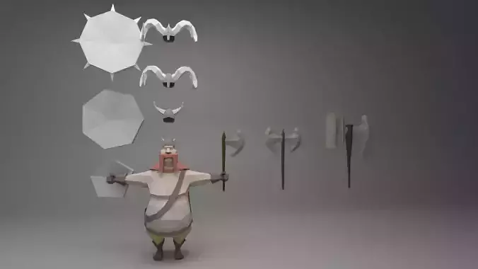 axeman low poly character model