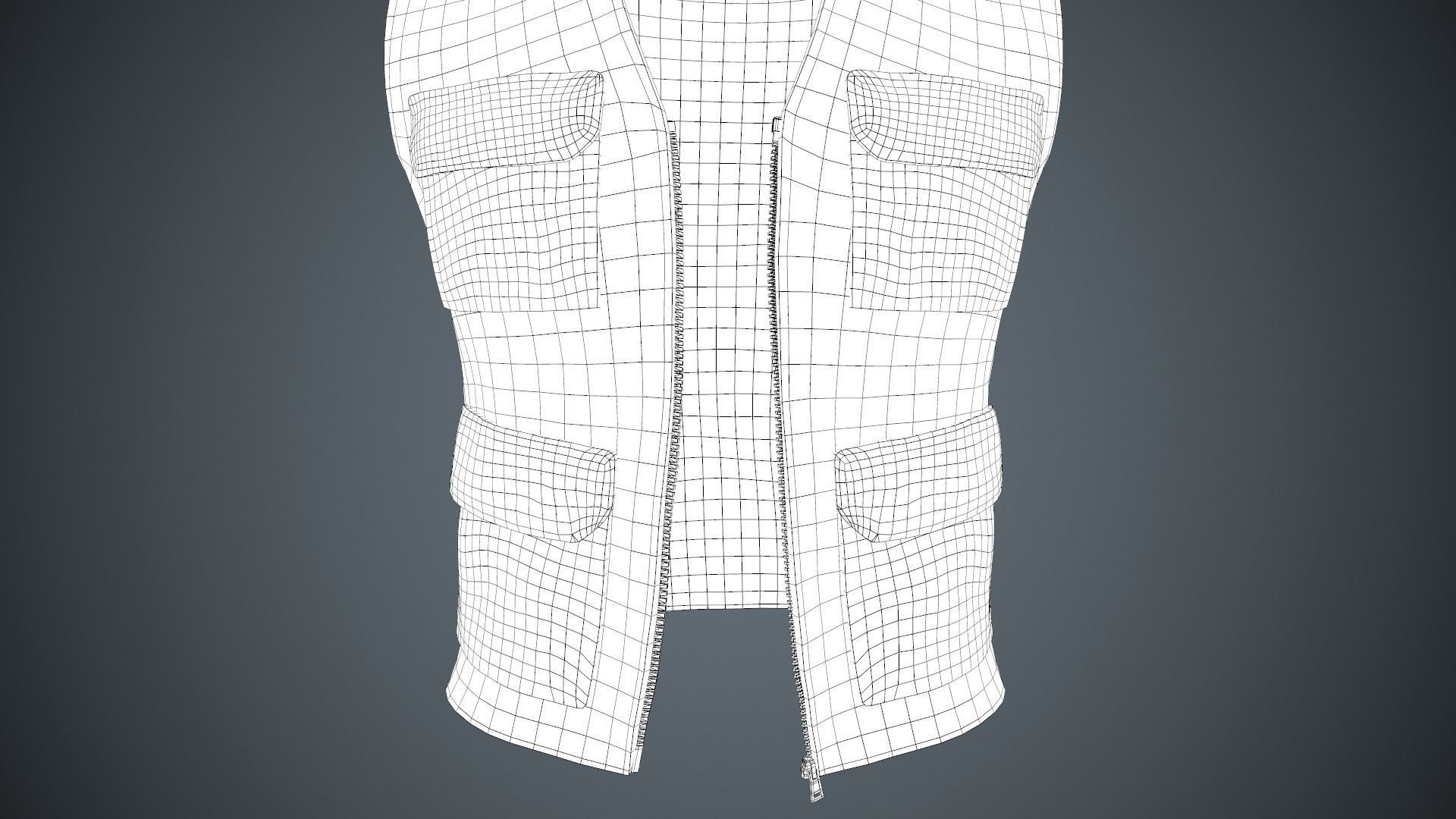 Brown Vest Low-poly 3D model_19