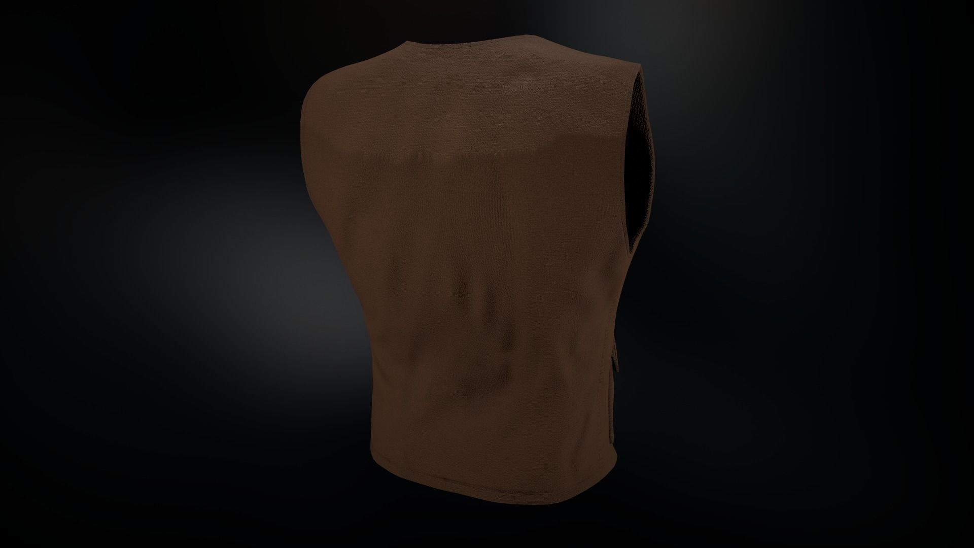 Brown Vest Low-poly 3D model_5