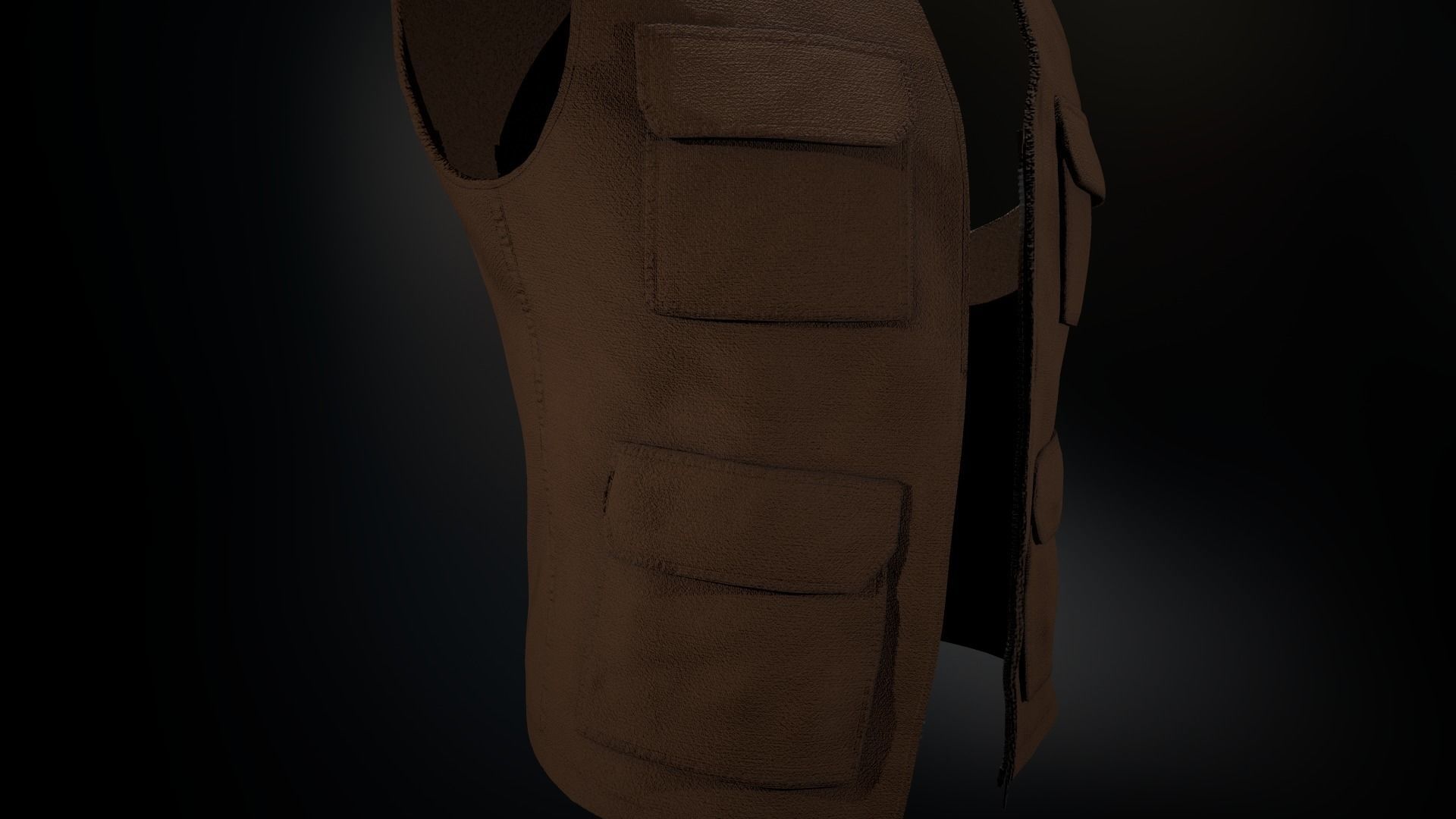 Brown Vest Low-poly 3D model_7