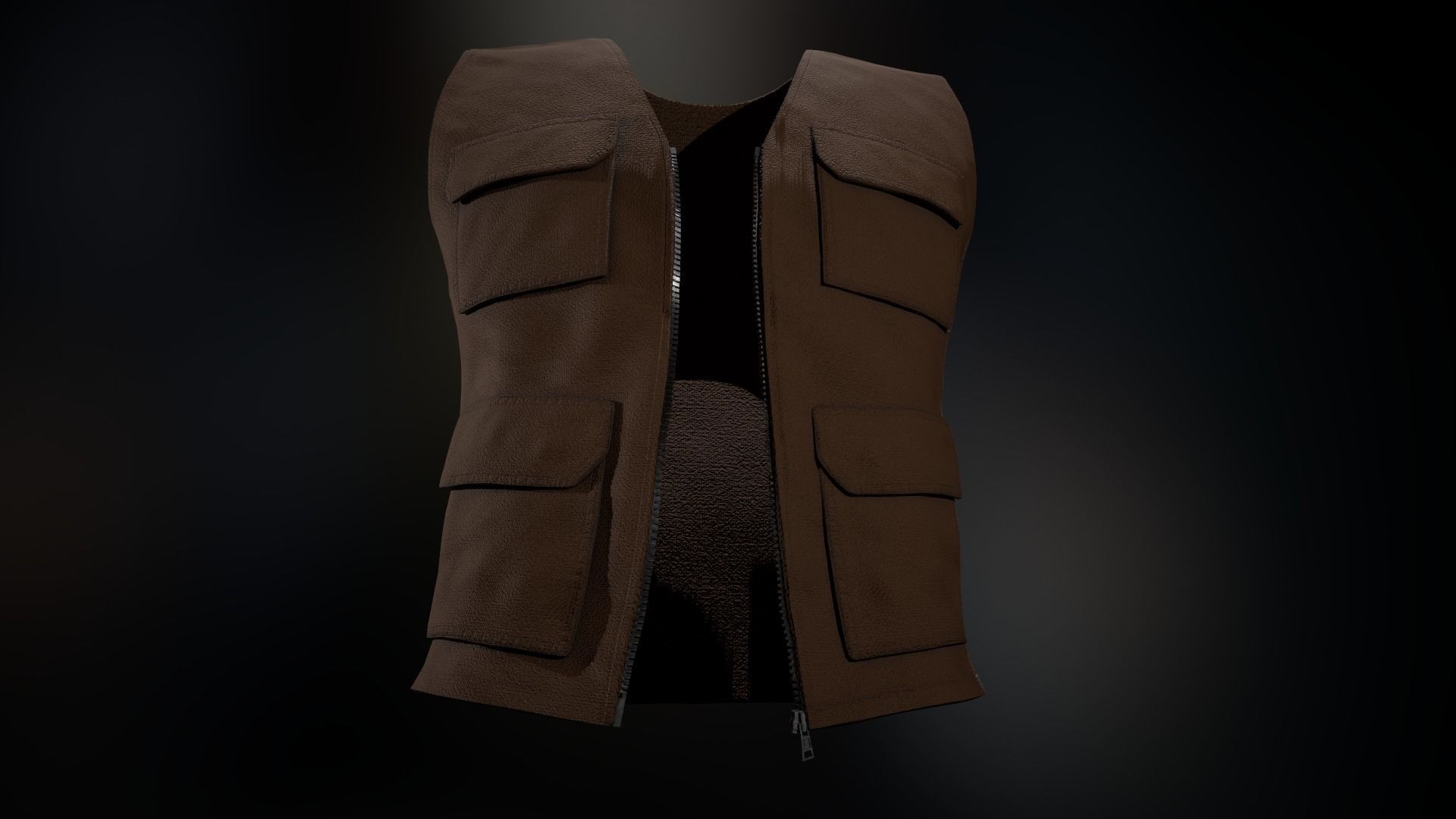 Brown Vest Low-poly 3D model_8