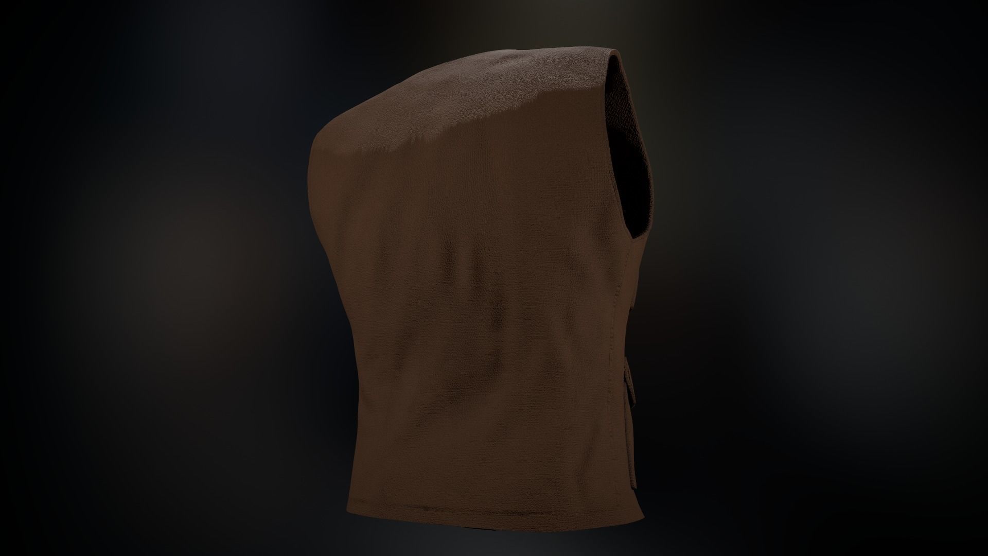 Brown Vest Low-poly 3D model_11