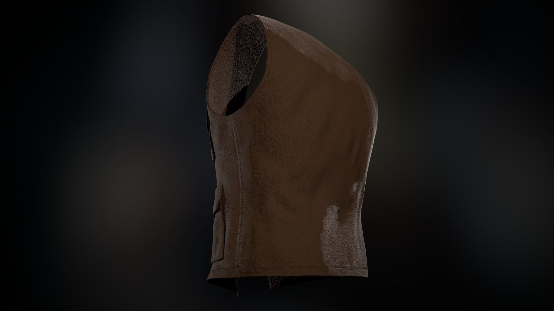 Brown Vest Low-poly 3D model_10