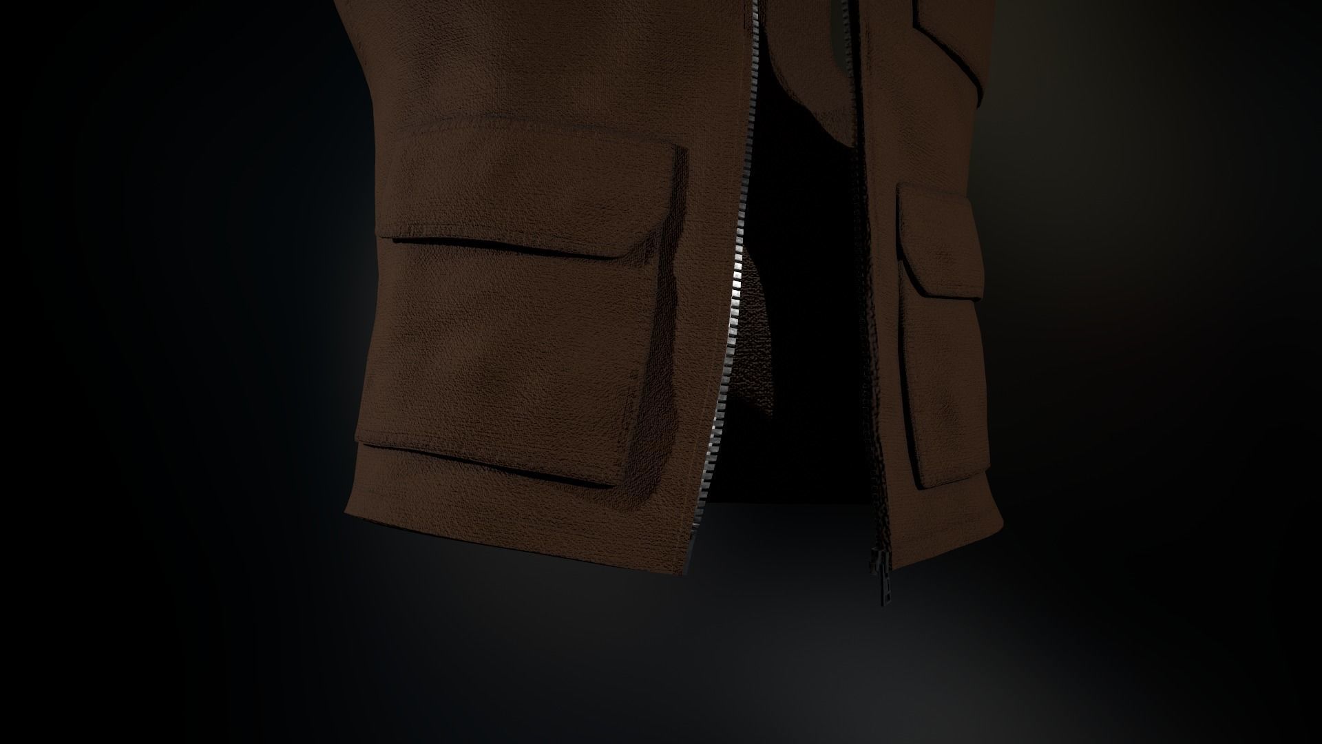 Brown Vest Low-poly 3D model_13