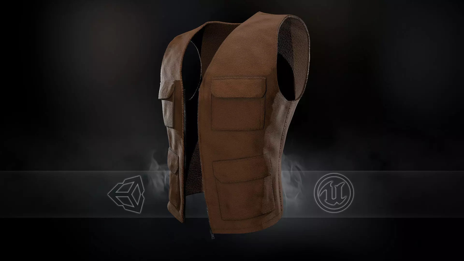 Brown Vest Low-poly 3D model_0