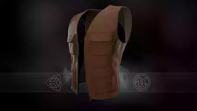 Brown Vest Low-poly 3D model