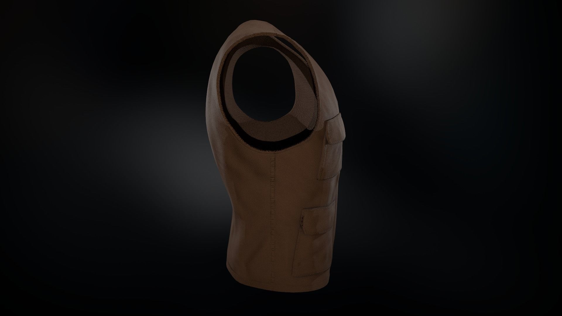 Brown Vest Low-poly 3D model_6