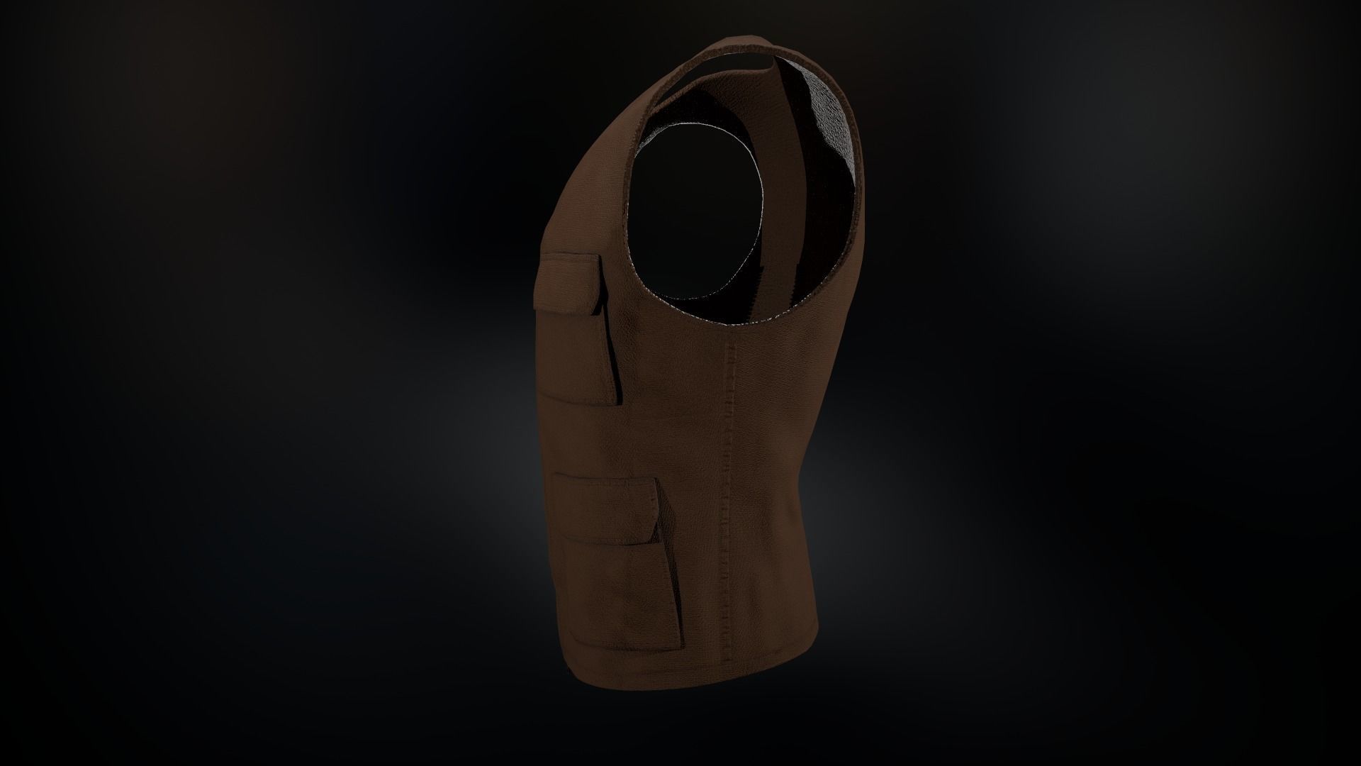 Brown Vest Low-poly 3D model_3