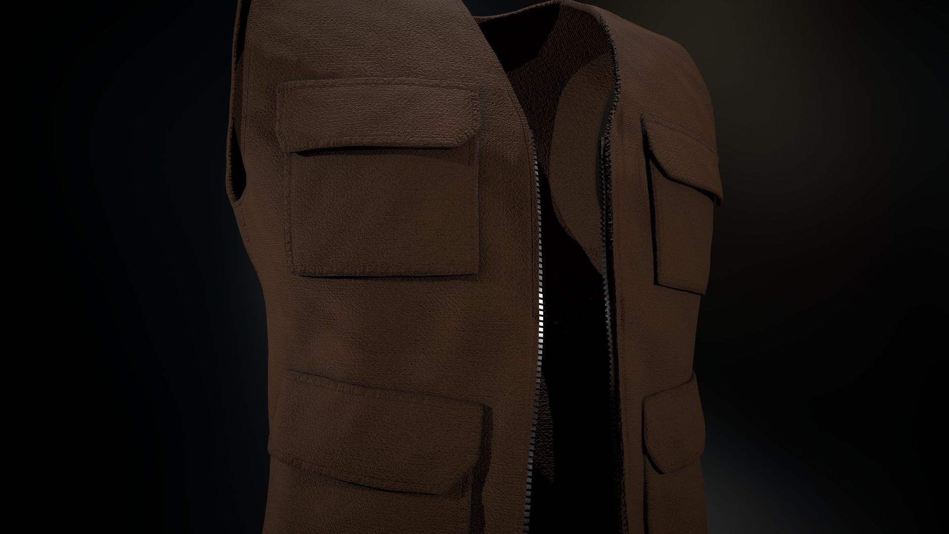 Brown Vest Low-poly 3D model_14