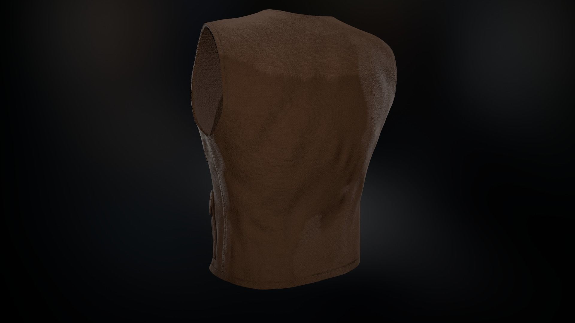 Brown Vest Low-poly 3D model_4