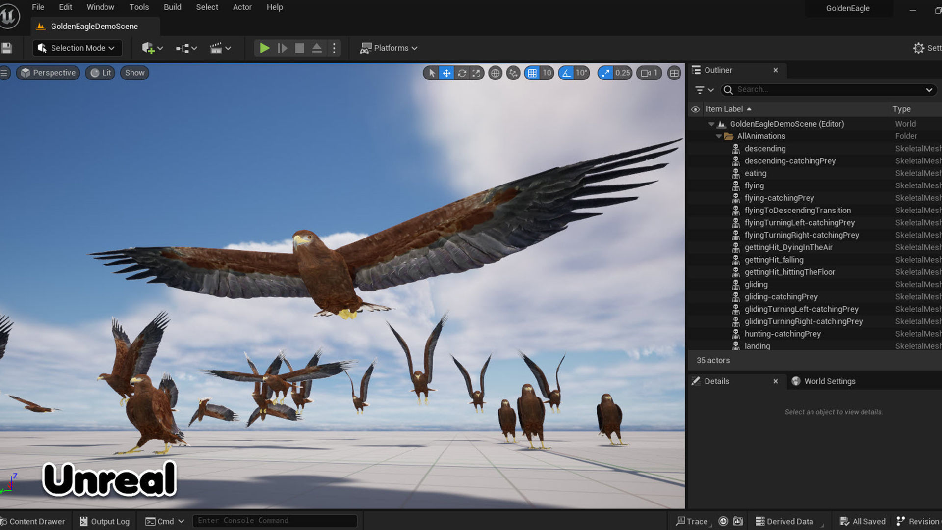Realistic Animated Golden Eagle Low-poly 3D model_19