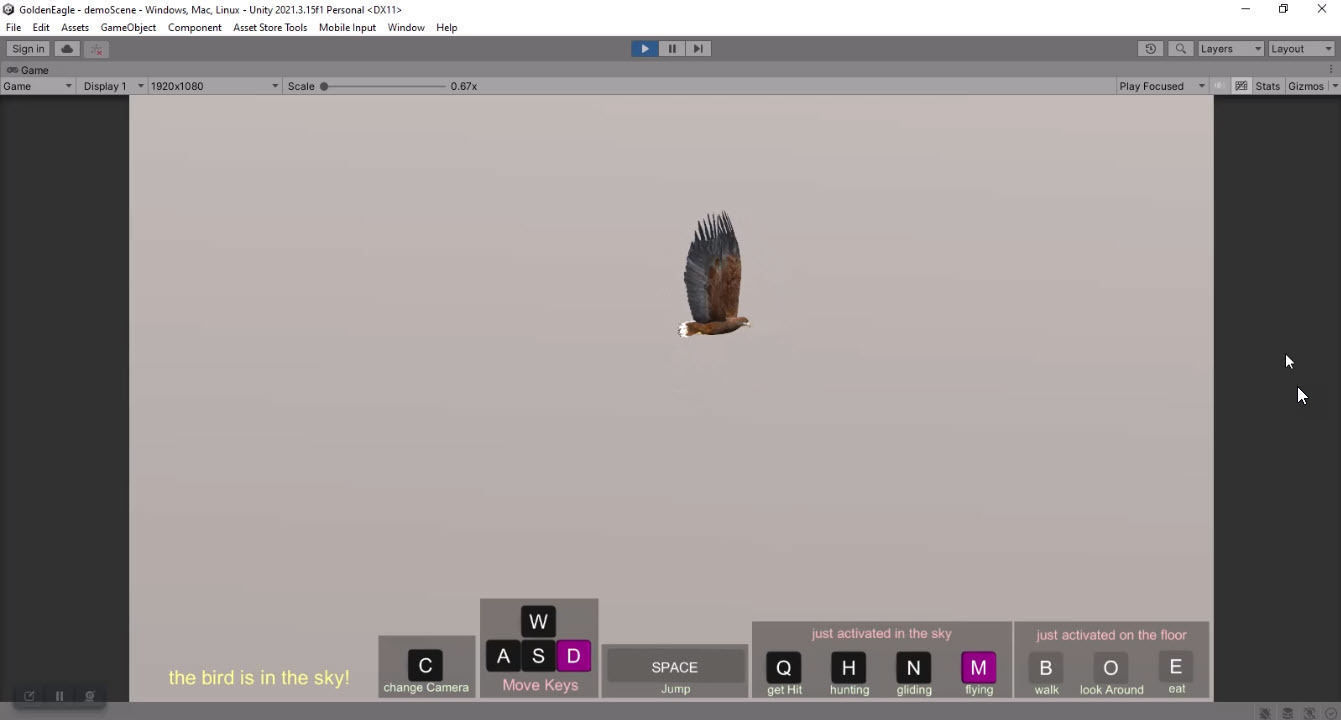 Realistic Animated Golden Eagle Low-poly 3D model_20
