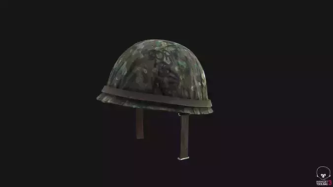 WW2 US Army Helmet  Camouflage PBR Low-poly 3D model