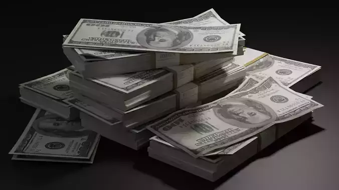 Lowpoly 100 dollar bill models Low-poly 3D model