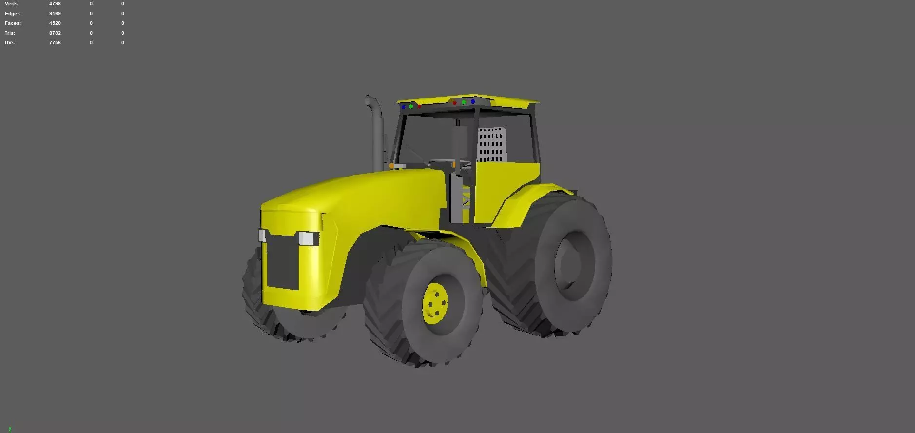 tractor  ready for game Low-poly 3D model_0