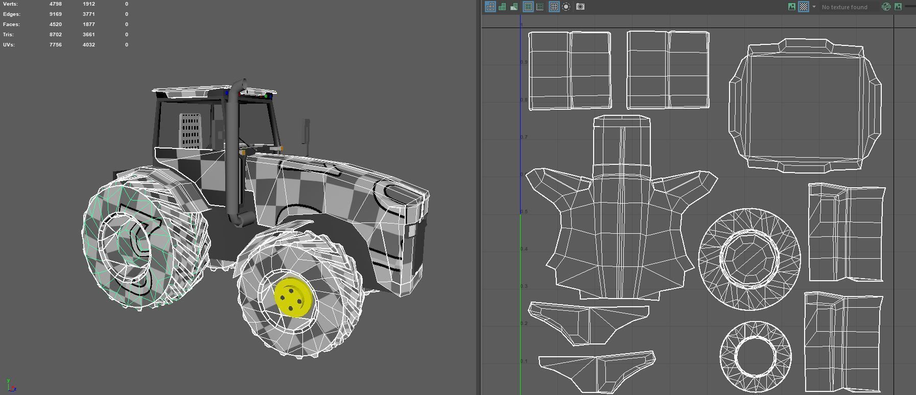 tractor  ready for game Low-poly 3D model_3