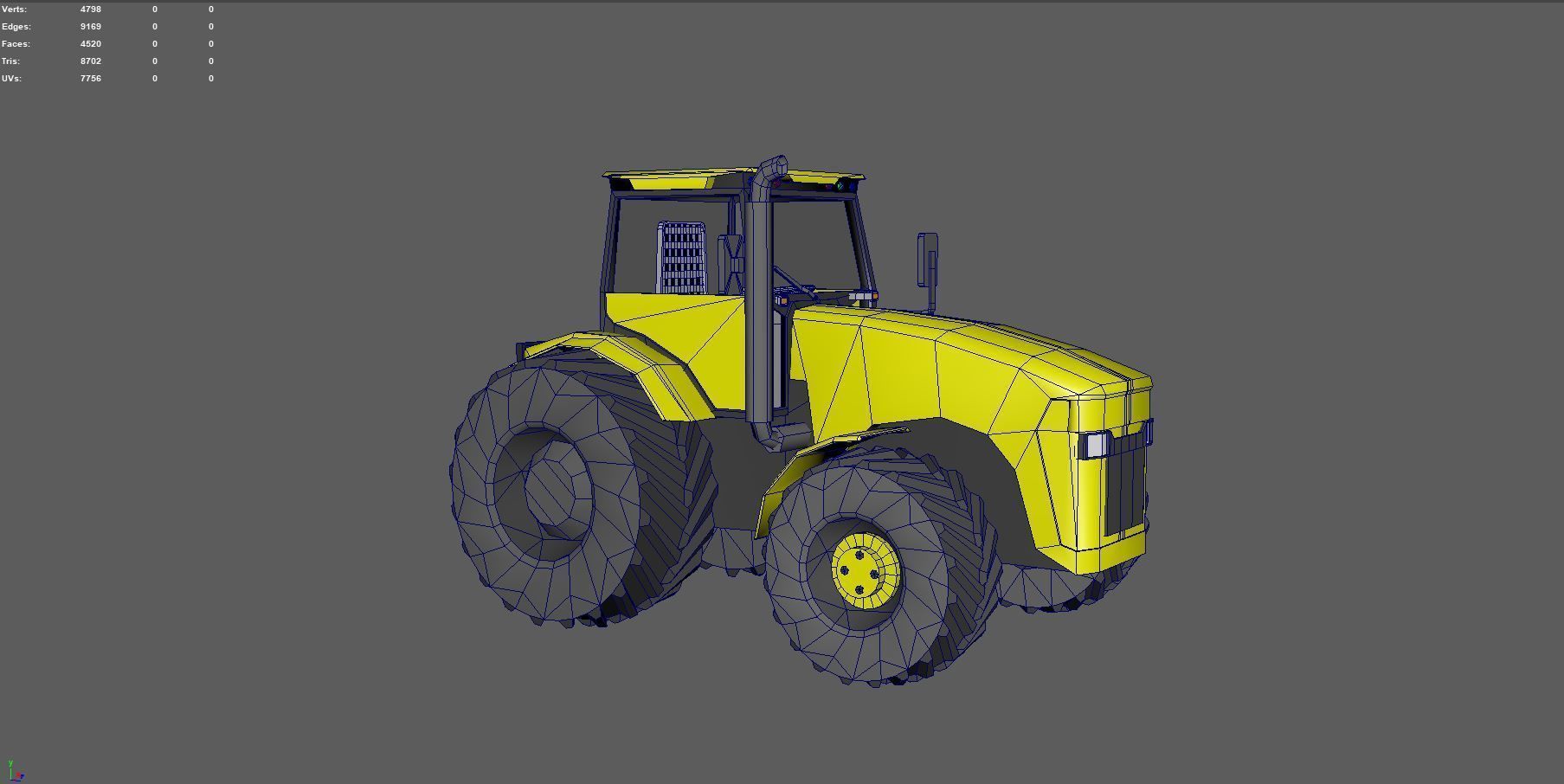 tractor  ready for game Low-poly 3D model_1