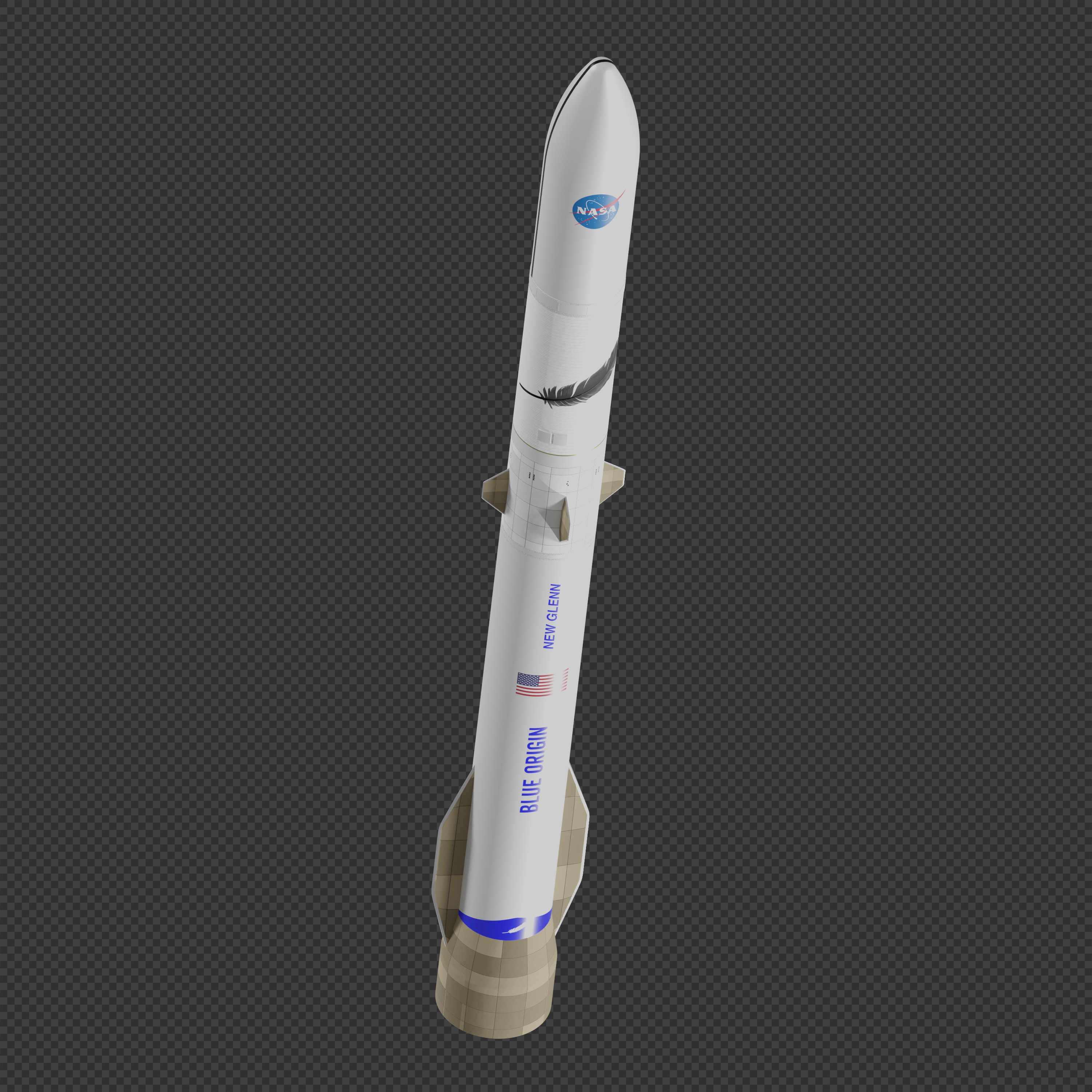 New Glenn rocket 3D model_1