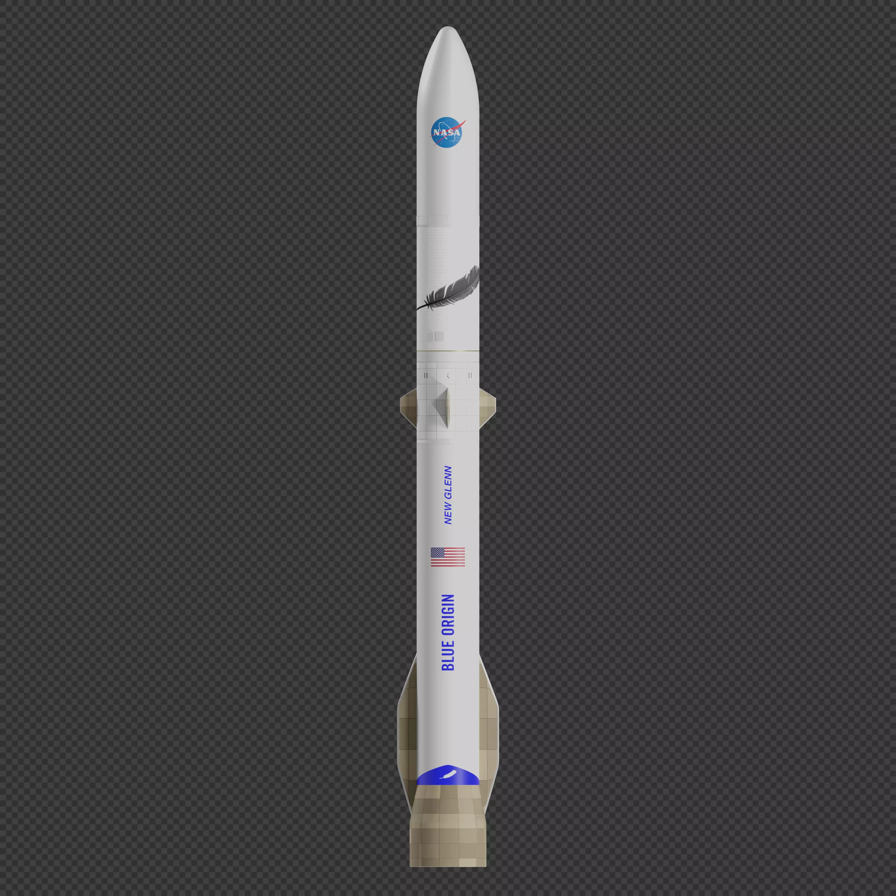 New Glenn rocket 3D model_0