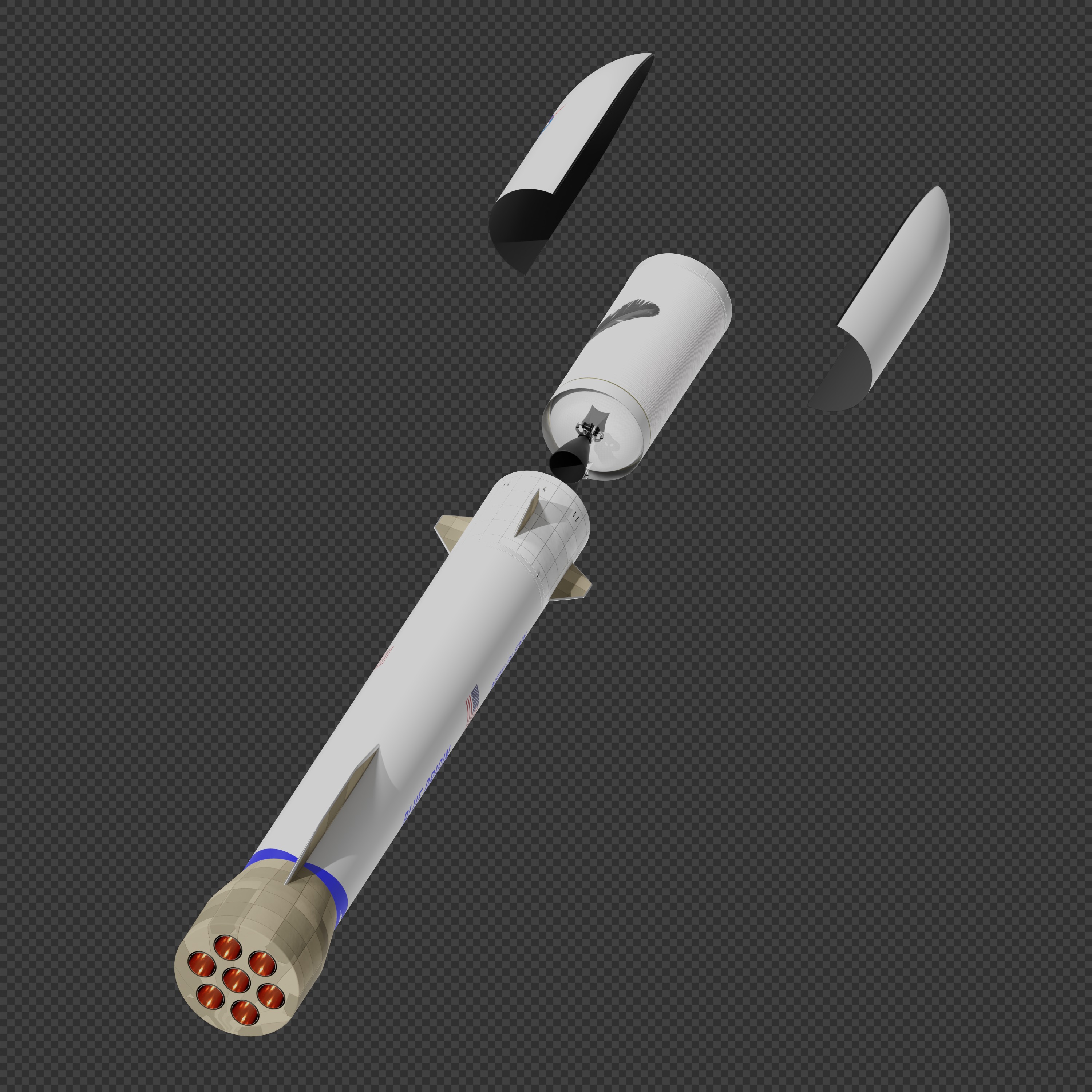 New Glenn rocket 3D model_3