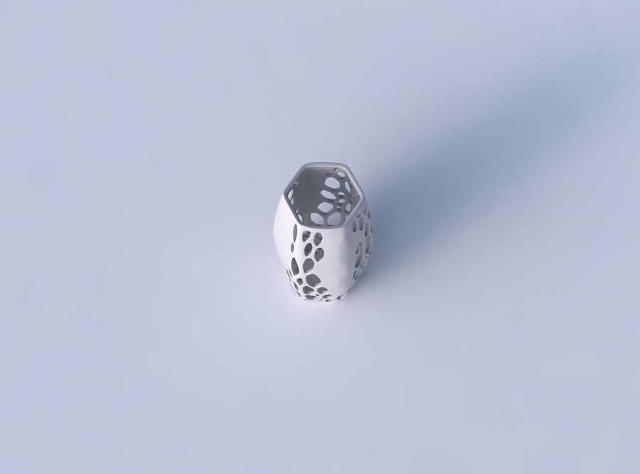 Vase hexagon with organic lattice and solid centers 3D print model_2