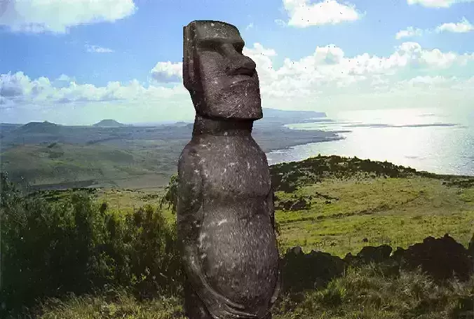 Easter Island Moai Statue High Poly