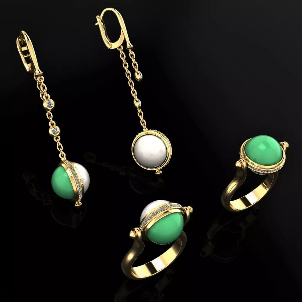 Ring and Earrings 112 3D print model
