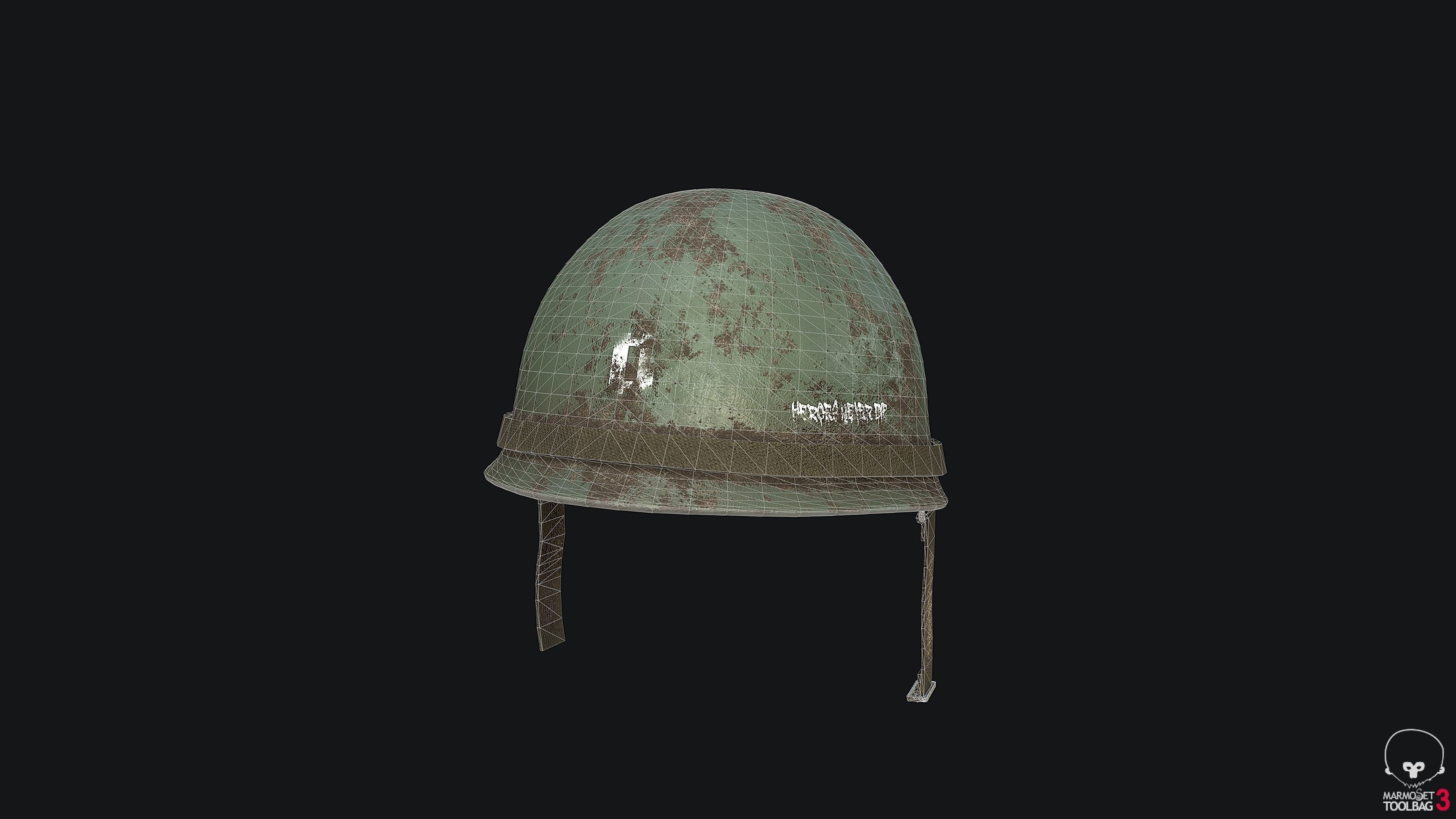 WW2 US Army Helmet Classic PBR Low-poly 3D model_4
