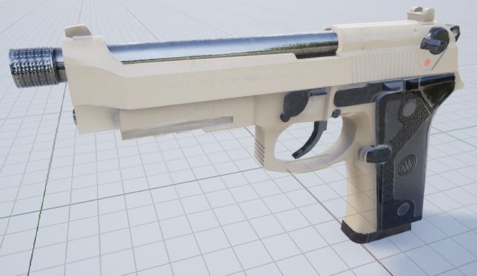 Unreal and Unity Beretta M9 Pack Low-poly 3D model_5